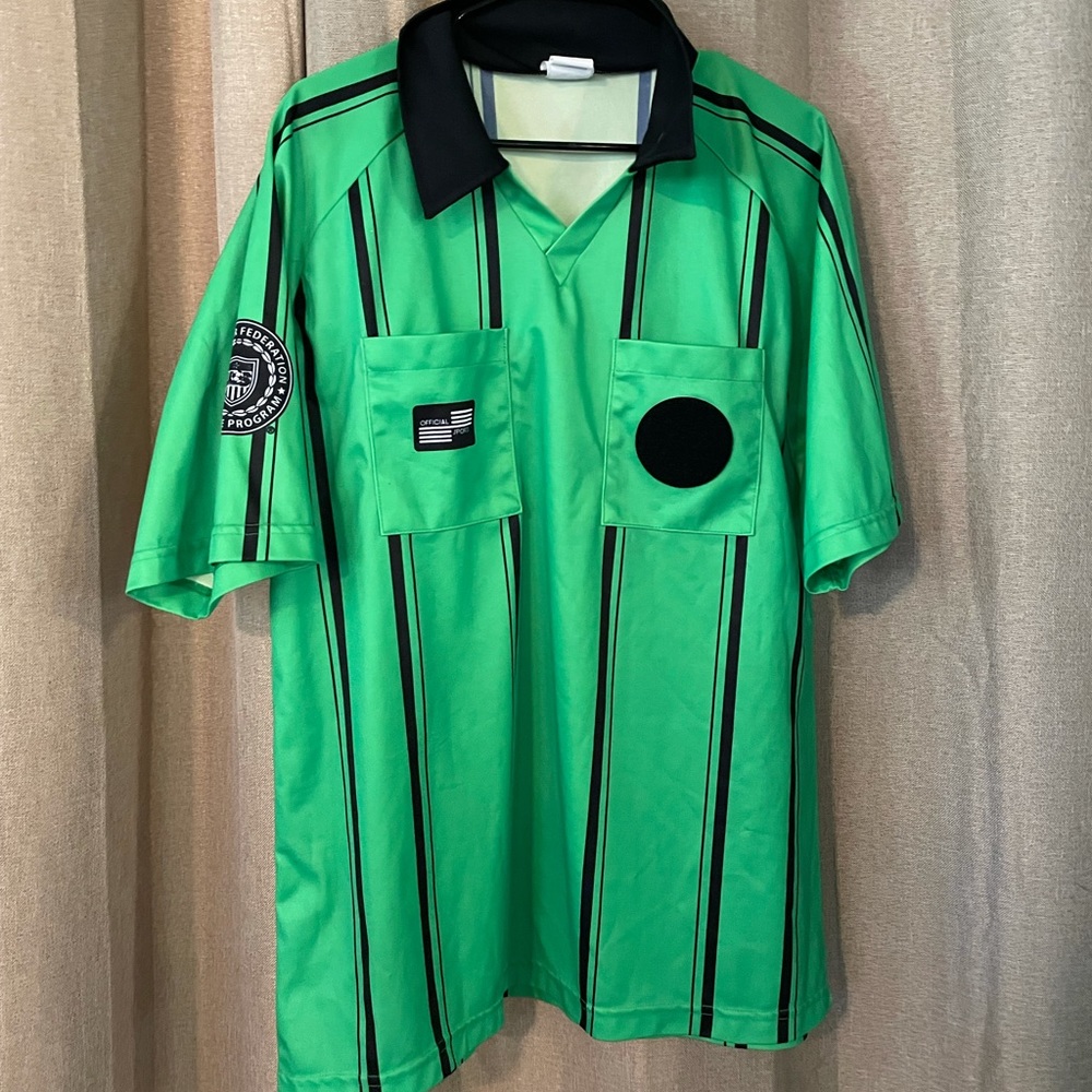 Green soccer referee shirt